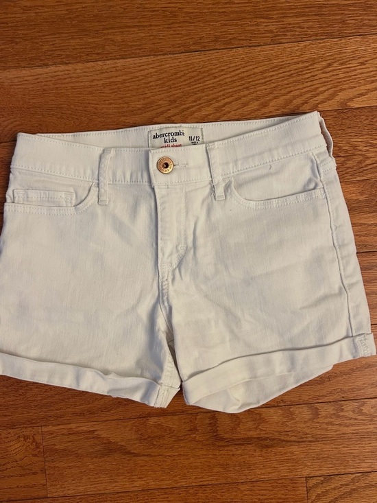 abercrombie kids Other - abercrombie Girls White Roll-Hem Denim Midi Shorts 11/12